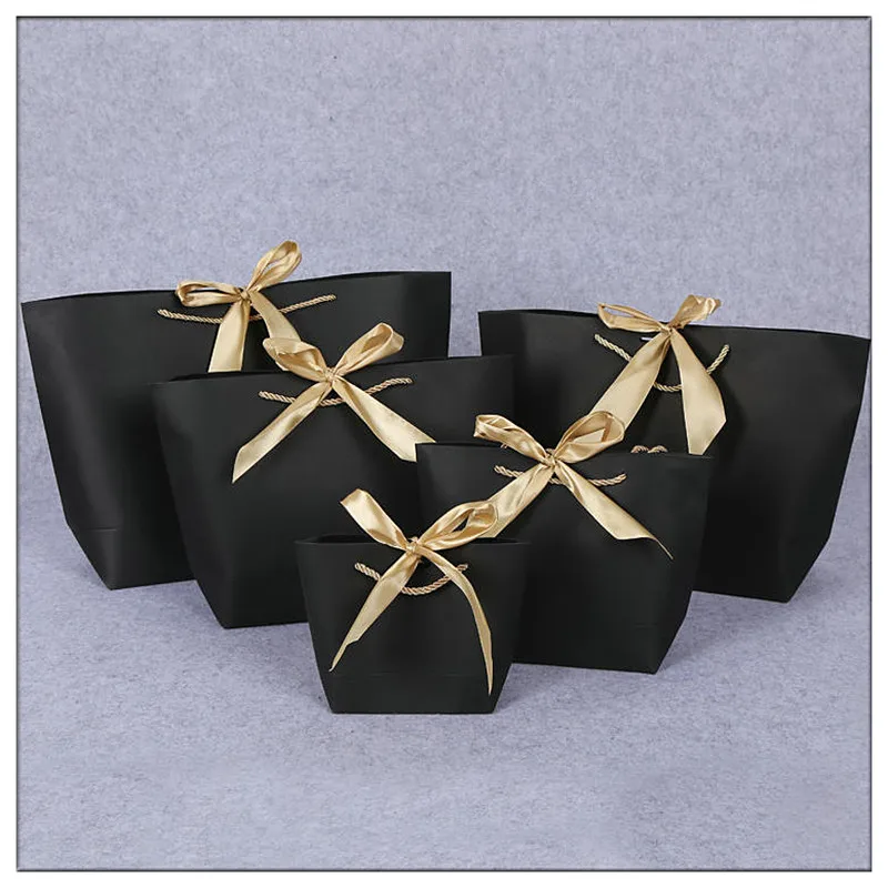 10 шт. бумажные пакеты с золотыми ручками|Подарочные сумки и упаковка| |