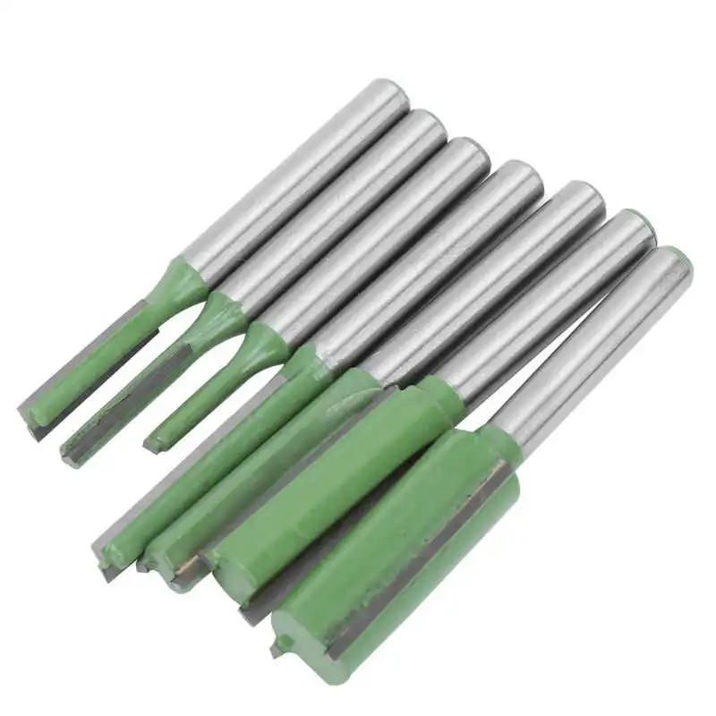 

cnc end mill 7Pcs/Set 6 Handles Tungsten Steel No Rust Woodworking Milling Cutter Tools Green milling cutter woodwork