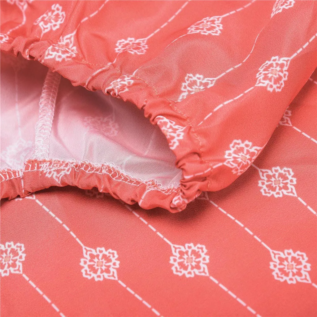 

Womens Off Shoulder Top Retro Print Three Quarter Sleeve Womens Tops And Blouses Summer VogueTunic Shirt Tie Blusas Femininas