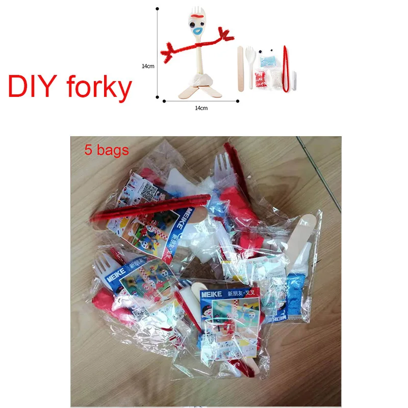5 bag DIY Игрушка из фильма 4 аниме белая форки Мягкая кукла из мультфильма из мягкого плюша игрушки для мальчиков и девочек детская вечеринка Рождественский подарок сумка аксессуары - Цвет: 5 bag DIY