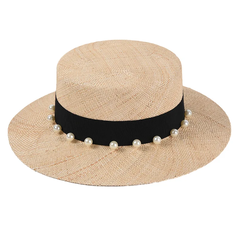 Шляпа USPOP соломенная летняя с широкими полями жемчугом | Аксессуары для одежды