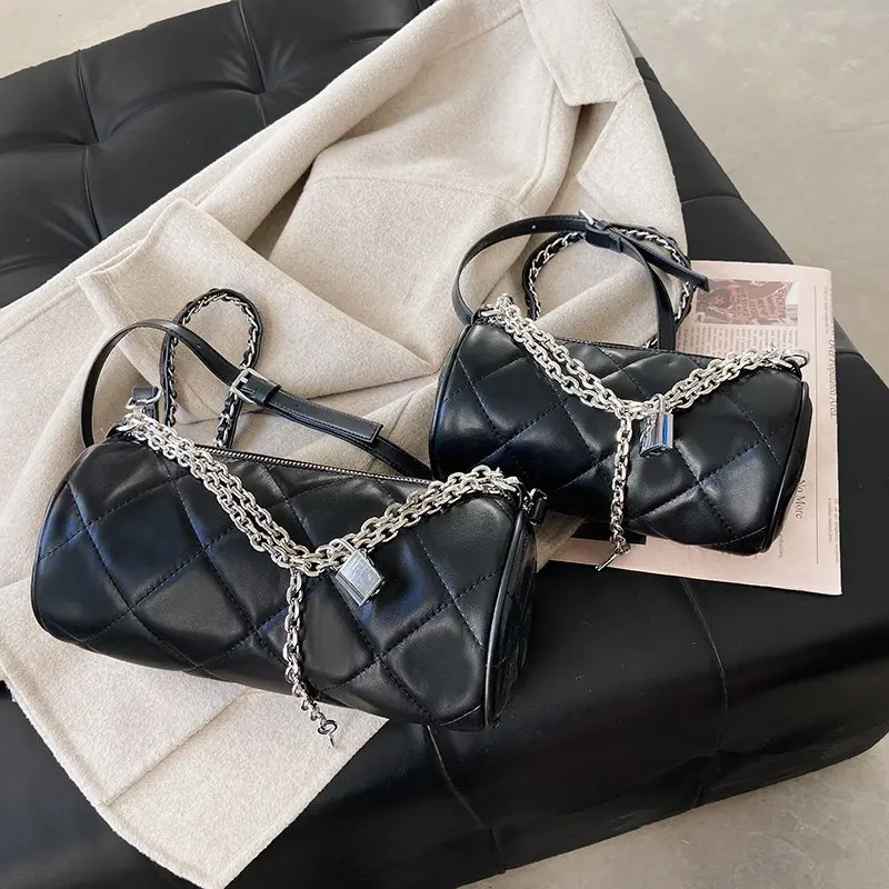 

Fashion Chain Crossbody Bag for Women Designer Messenger Bags Girls Sac Solid Color Leather Shoulder Bag Female Handbag New