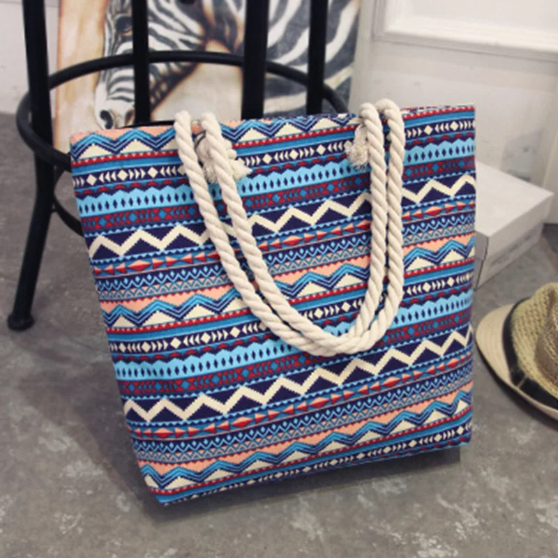 

2021 Brand New Summer Fashion Folding Women Handbag Tote Ladies Casual Flower Printing Canvas Graffiti Luxury Shoulder Bag Beach