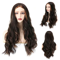 long wavy wig without bangs mix ombre natural curly synthetic heat resistant body wave colorful costume cosplay wigs 26 inch