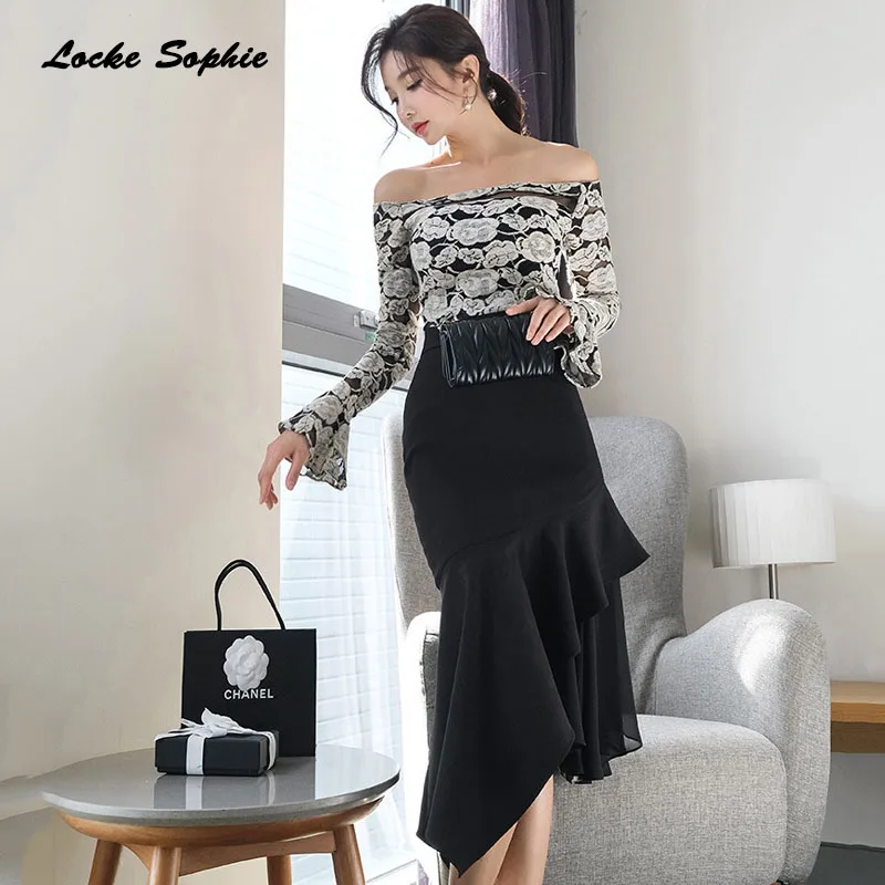 Комплект из 2 предметов Женский костюм-двойка рубашки и юбки зима 2020 хлопок