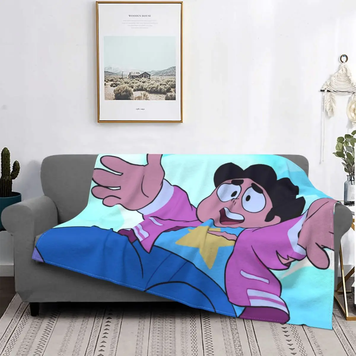 

Steven Universe-Manta de franela con dibujos animados, colcha de forro polar suave, cómoda y divertida, Steven Quartz Universe
