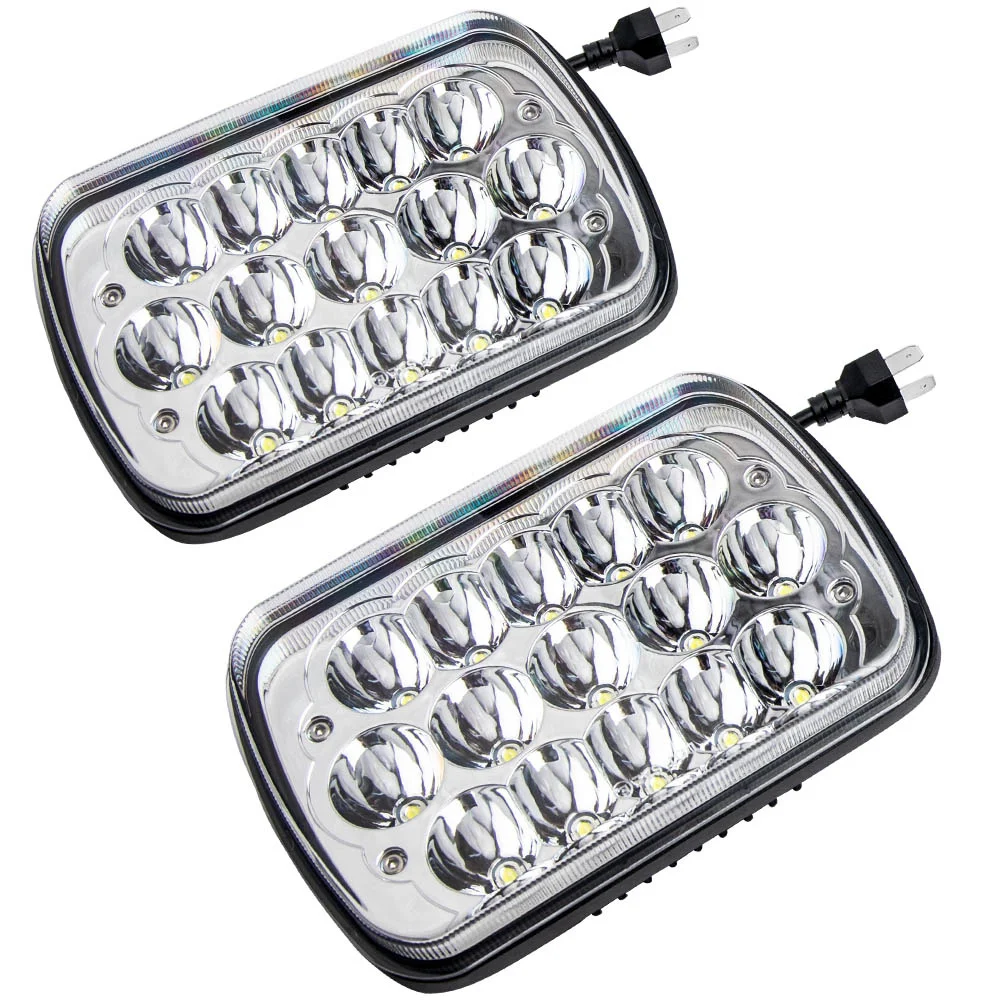 

1 светодиодный светодиодных черных фар 1986-1995 для Jeep Wrangler 1984-2001 Для Cherokee 5x7 7x6