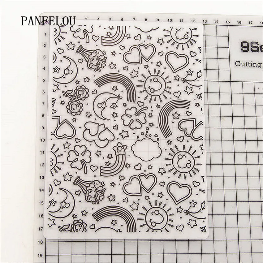 PANFELOU 12 6x17 8 радужные солнечные папки для тиснения пластика скрапбукинга DIY шаблон