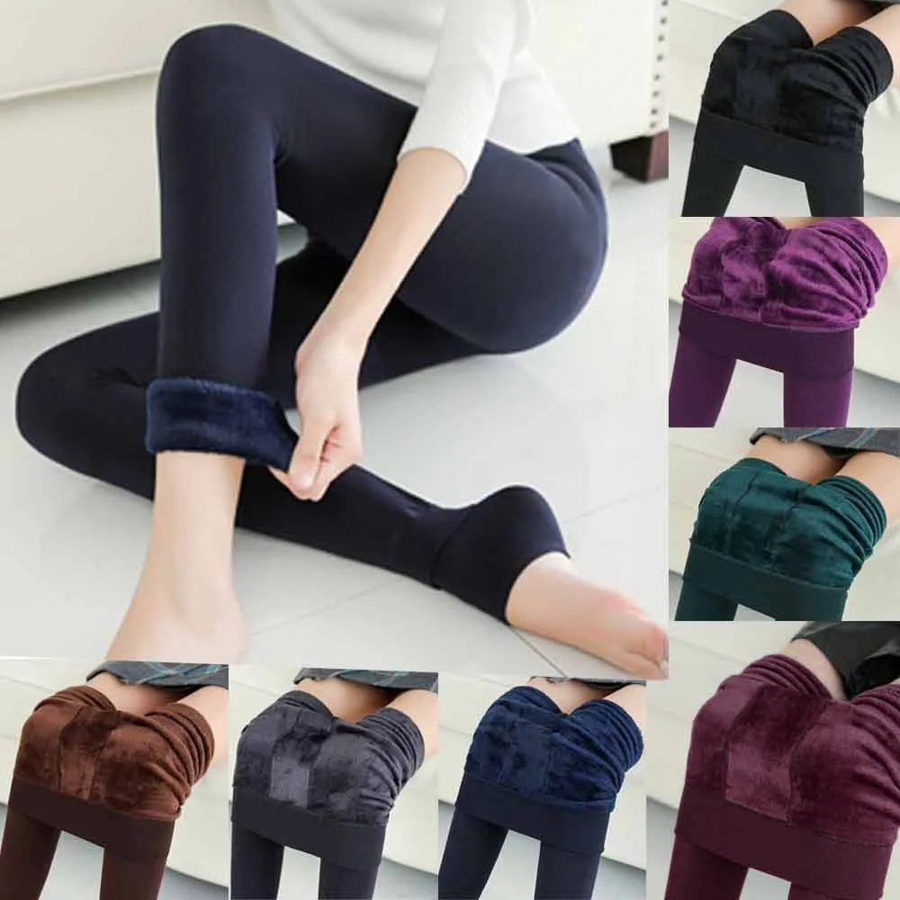 

Winter Warm Tights Women Plush Cashmere Leggings Casual Thick Leggings Super Elastic Slim Pantyhose A30