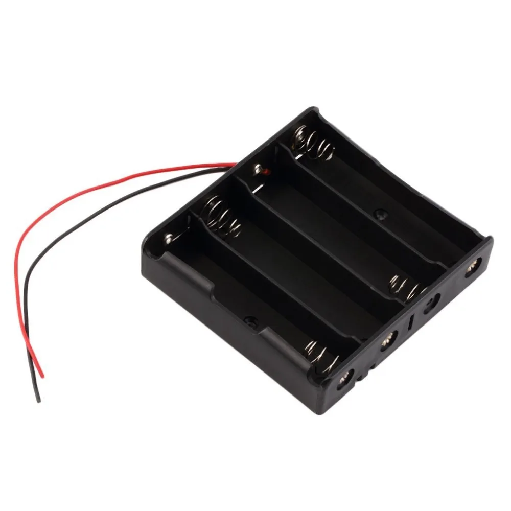 

Black Plastic 1x 2x 3x 4x 18650 Battery Storage Box Case 1 2 3 4 Slot Way DIY Batteries Clip Holder Container With Wire Lead Pin