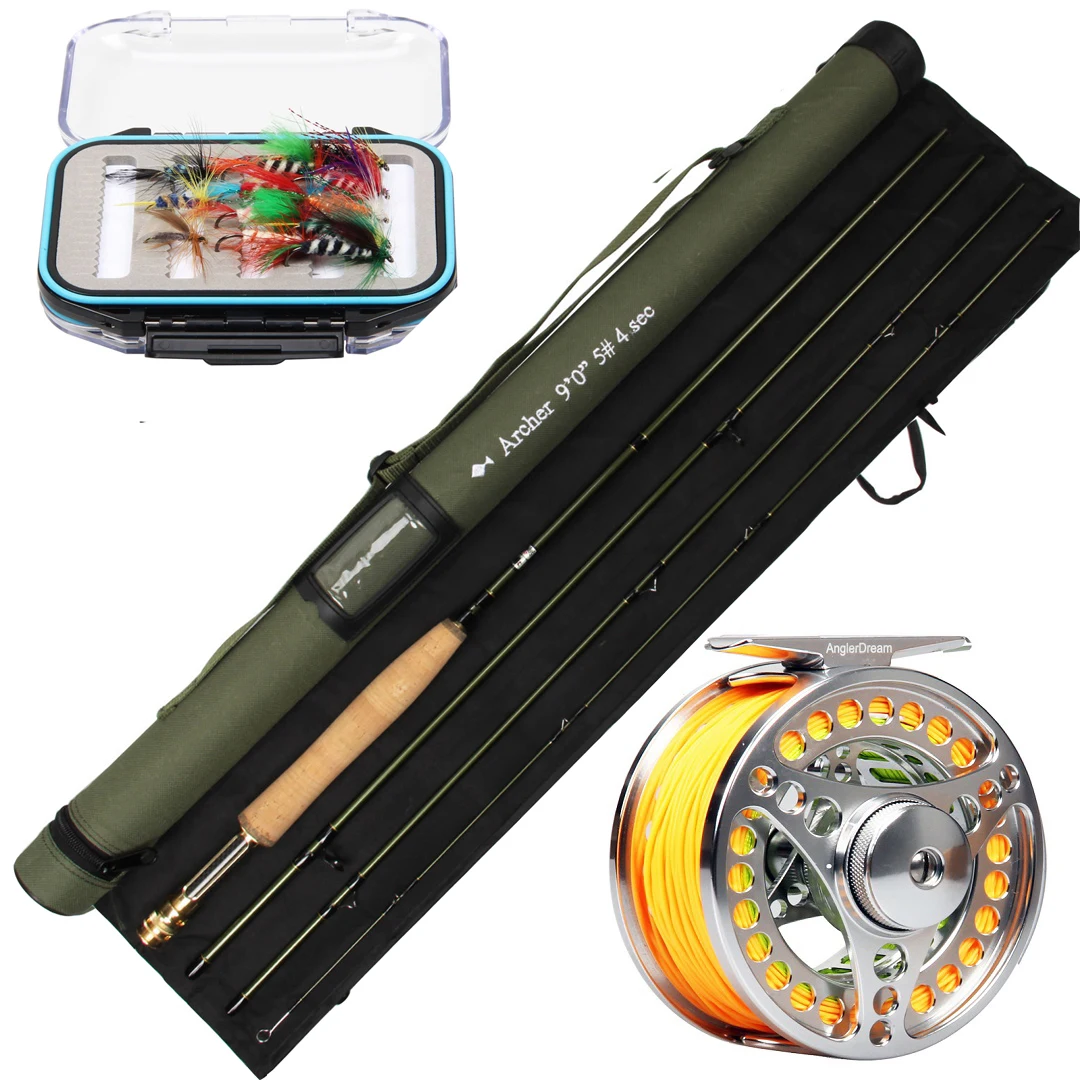 Комплект для ловли нахлыстом и катушки 9 ƋWT 4 сек удилище катушка 5/6 конический