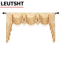 european valance royal pelmet luxury jacquard window blackout canopy curtains for living room bedroom