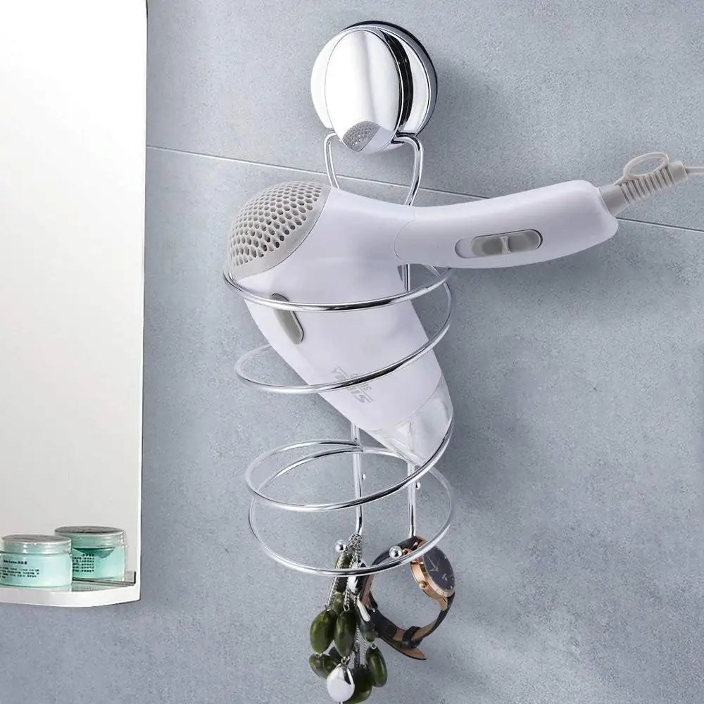 Aluminum Wall-mounted Hair Dryer Bracket Hotel Bathroom Shelves Shelf Storage Hairdryer Rack Holder Accessories | Обустройство дома