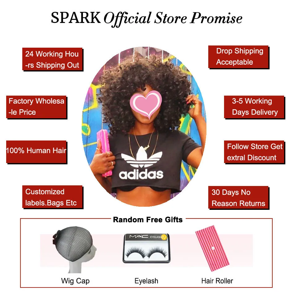 Искра перуанские человеческие волосы Надувные вьющиеся фронтальные с пучками