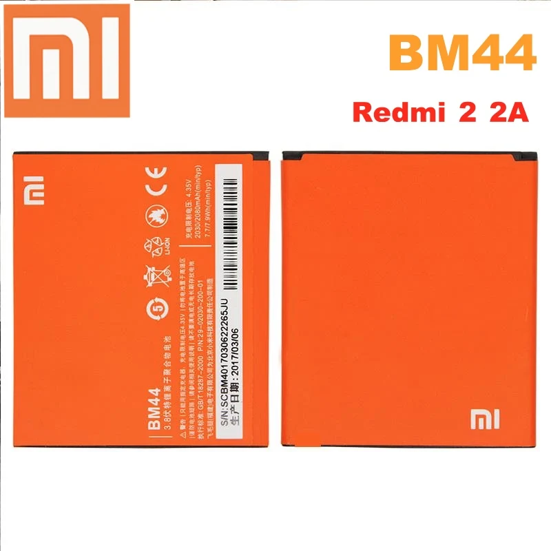 Оригинальный аккумулятор Xiaomi BM44 100% мАч для Redmi 2/Hongmi 2 сменные батареи телефона |