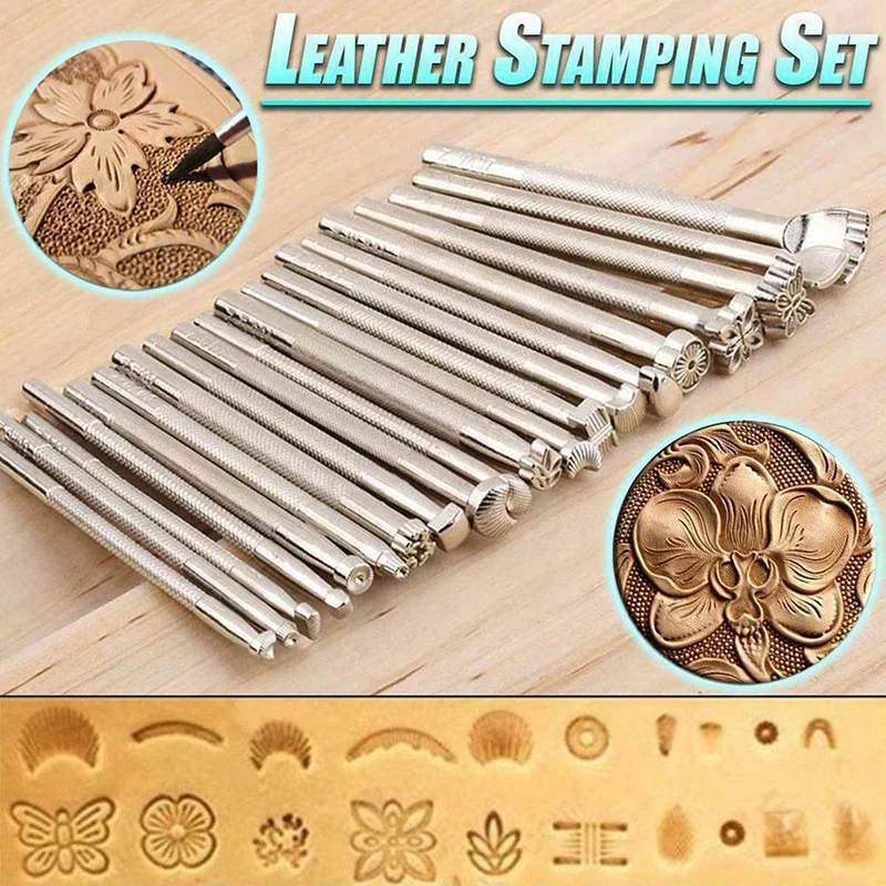 

20PCS Leather Tools Working Saddle Making Set Carving Craft Stamps Punch DIY Tool K888
