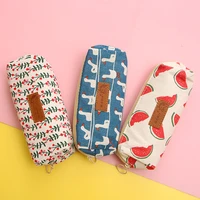 canvas pencil bag small flowers pencil cases kawaii stationery bag pencil pouch office school supplies pen bag