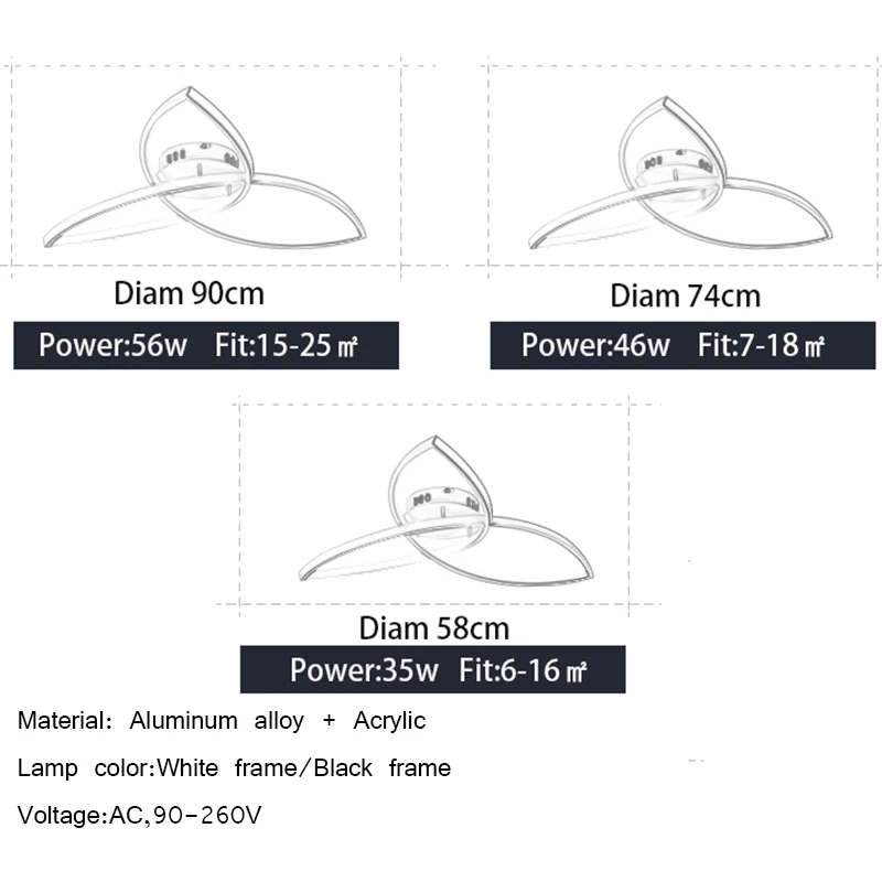 

BWART modern led chandelier for living room bedroom aluminum body remote control home chandelier lighting lamp fixture ZX8027