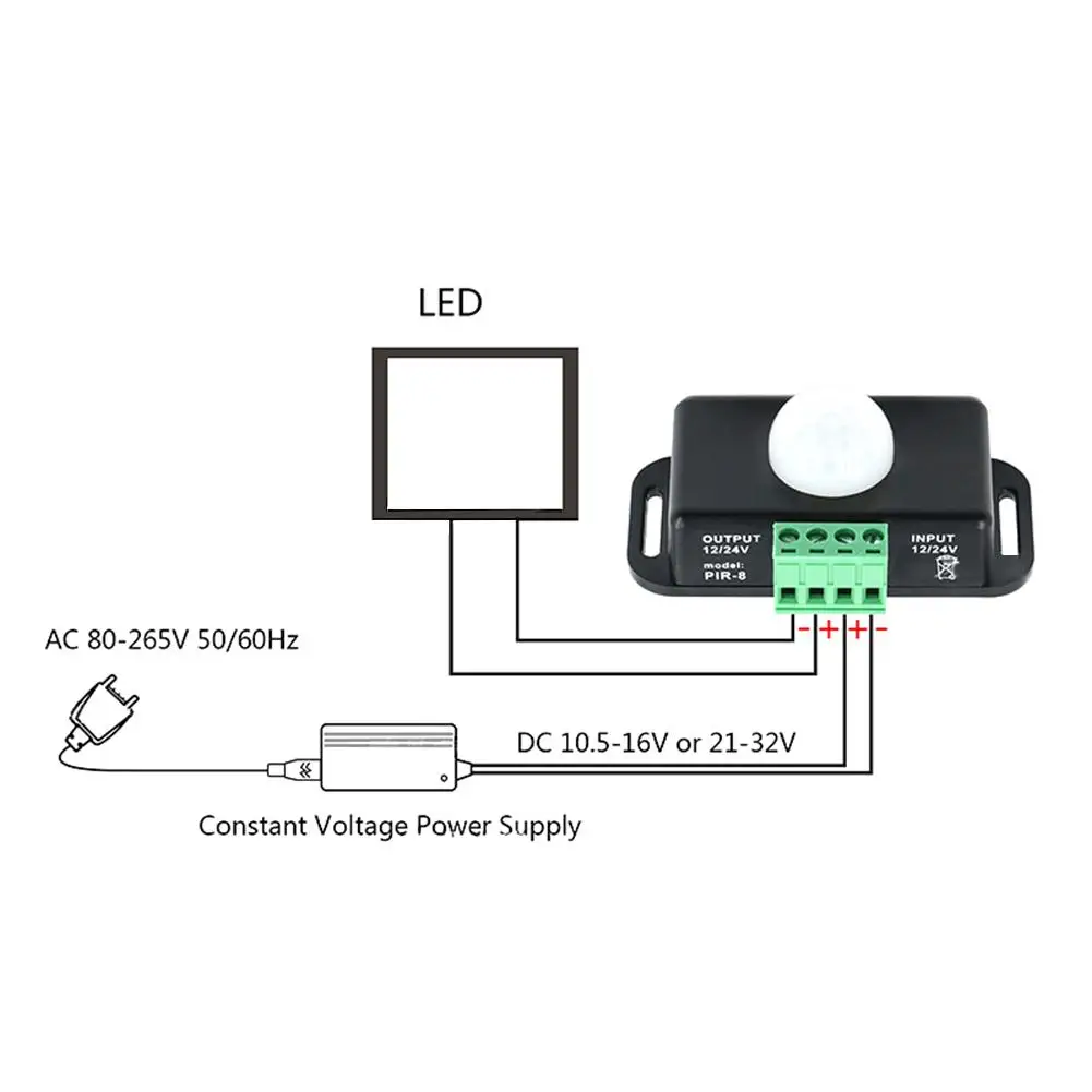 Пассивный инфракрасный Мини Датчик DC 12 24 В переключатель детектора движения для