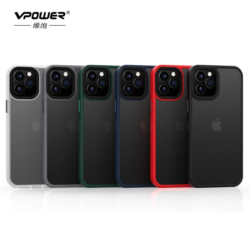 

For 2020 Iphone 12 Pro Max 6.5 Cases Matte Crystal Clear PC Phone Protection Soft + Hard Hybrid Arm Case For Iphone 12 2020 5.4