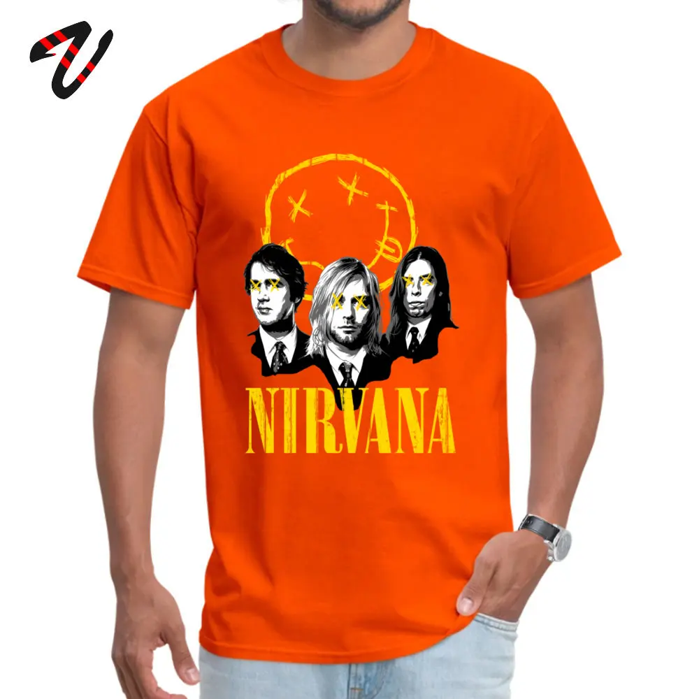 Скидка Nevermind Nirvana повседневные футболки с короткими рукавами Осень Зима хлопковая футболка для Мужская футболка подарок на день рождения - Цвет: Orange