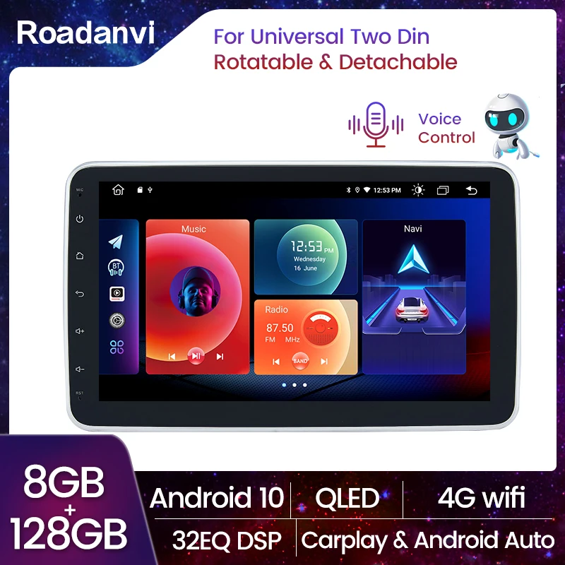 

Автомагнитола Roadanvi, 10,2 дюйма, android 10, с голосовым управлением