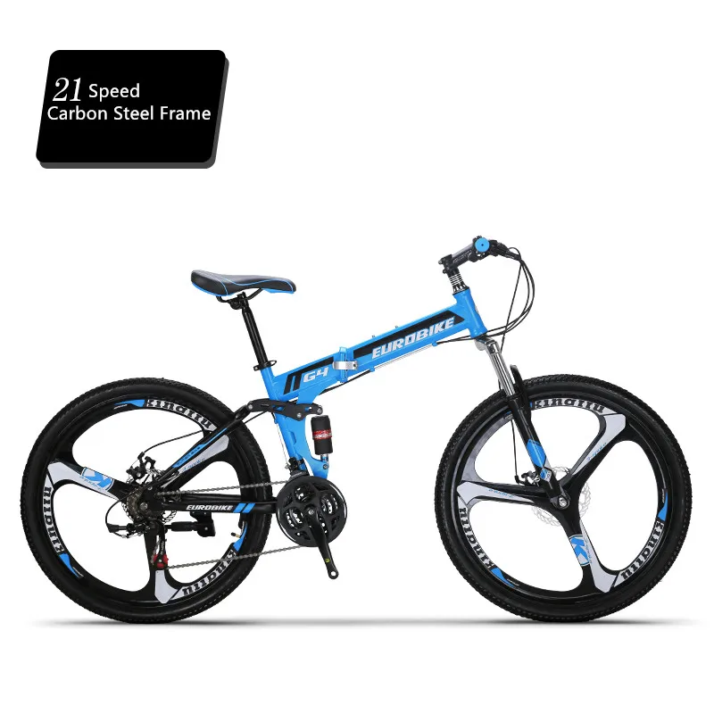 21 Speed B blue Горный велосипед из углеродистой стали складная рама мягкая-хвост 26 дюймов колеса велосипеда дисковые тормоза 21 27 скорость спорт Bicicleta - Цвет: 21 Speed B blue