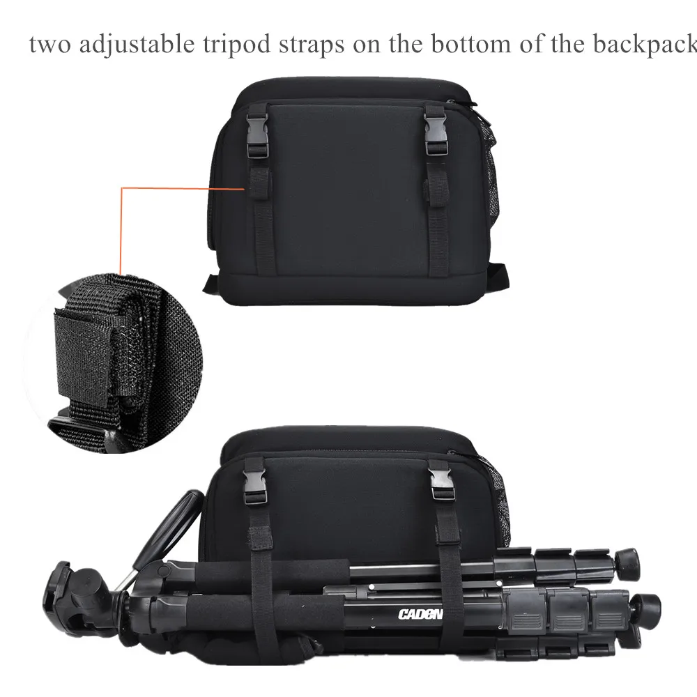 caden camera backpack large capacity laptop dslr camera bags for sony canon nikon lens tripods outdoor travel bags for men women free global shipping