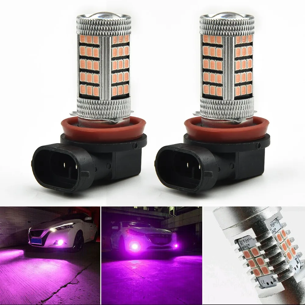 

12V DC LED Bulbs Accessories Car DRL Fog Driving Lights Parts Pink Purple