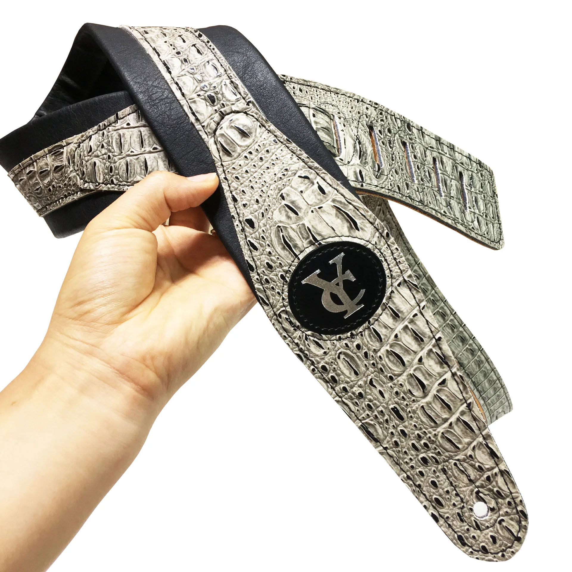 Bass Strap Crocodile Skin Embossed PU leather Electric Guitar Belt Acoustic Accessories | Спорт и развлечения