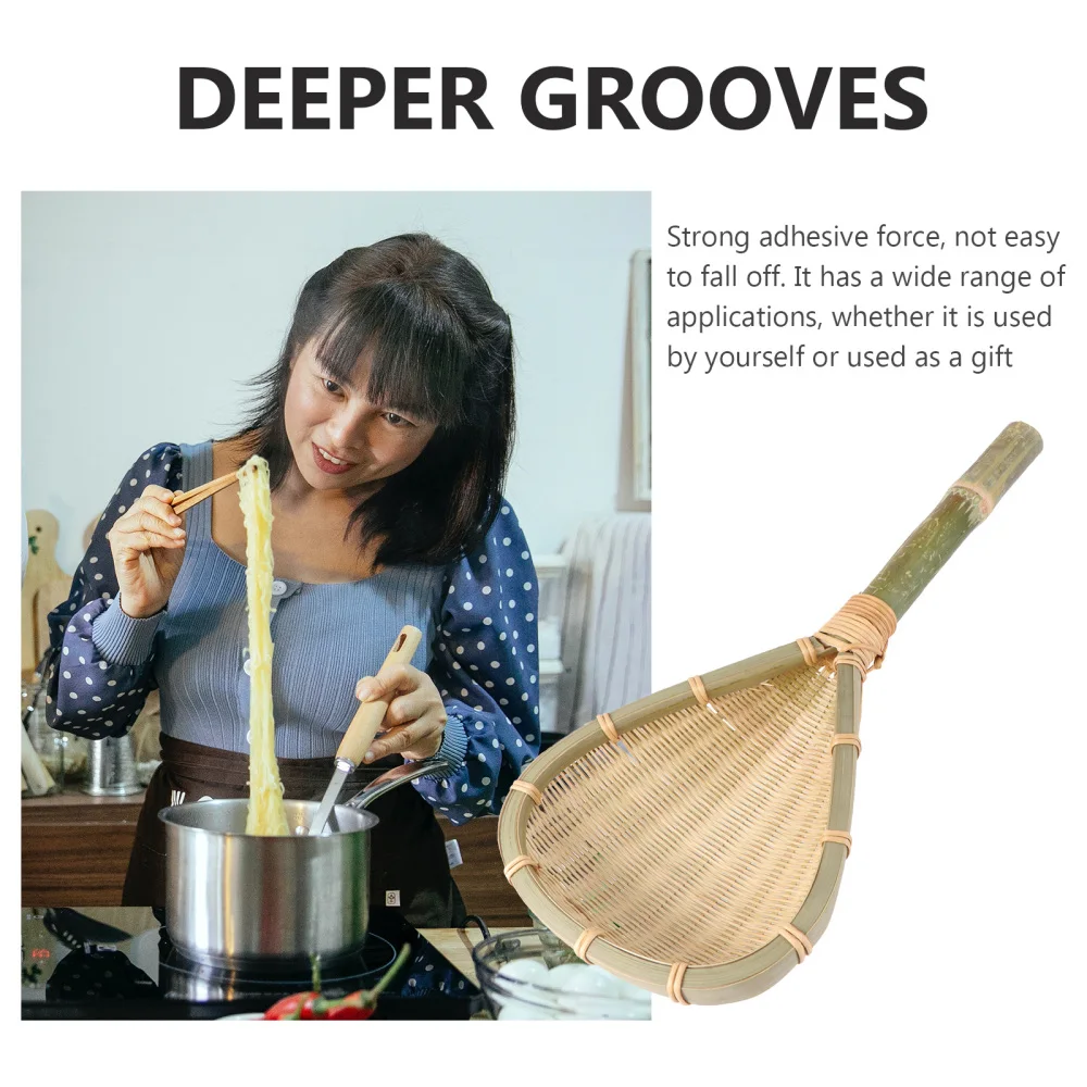 

1PC Heat Resistant Colander Cooking Spoon Mixing Spoon Bamboo Utensil for Kitchen Restaurant Home (Size)