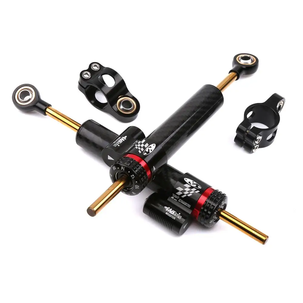 SMOK Universal Motorcycle Adjustable Steering Damper Carbon Fiber Grain Stabilizer For Yamaha MT10 MT 07 MT-09 XMAX NMAX 342mm | Автомобили