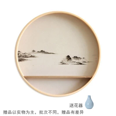 

Round ornaments new Chinese porch wall decoration wall decoration tea room Zen hanging wall creative rack