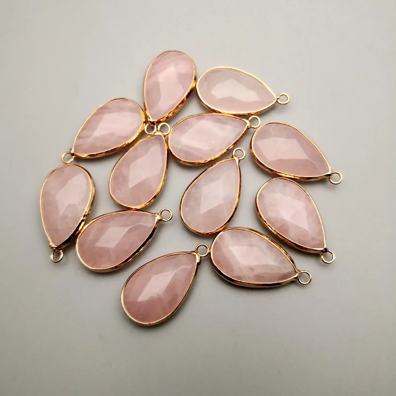 Модные 12 шт. кварцевые розы капли воды из металлического сплава покрытого