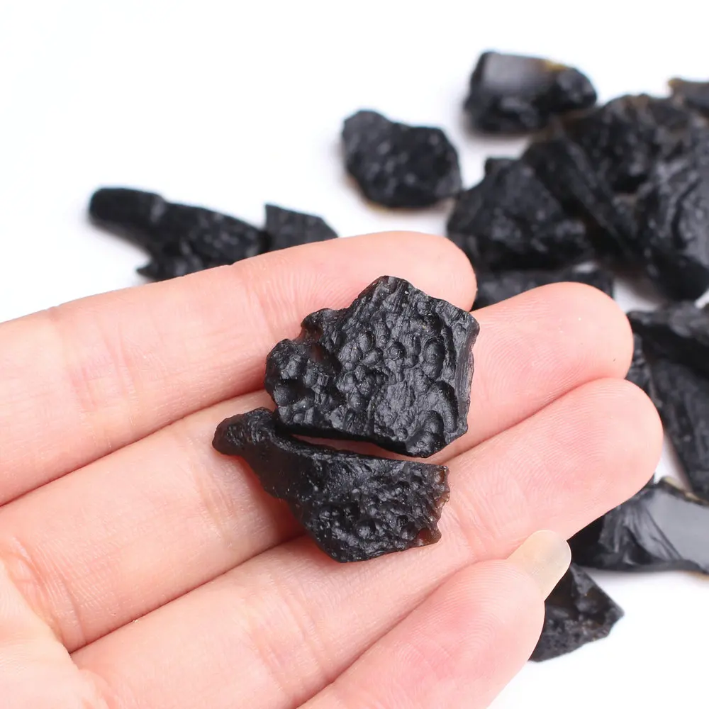 

5PCS Natural Black Indochinite Magical Tektite Rough Meteorite Space Rock Stone Mineral Specimen Gift Diy