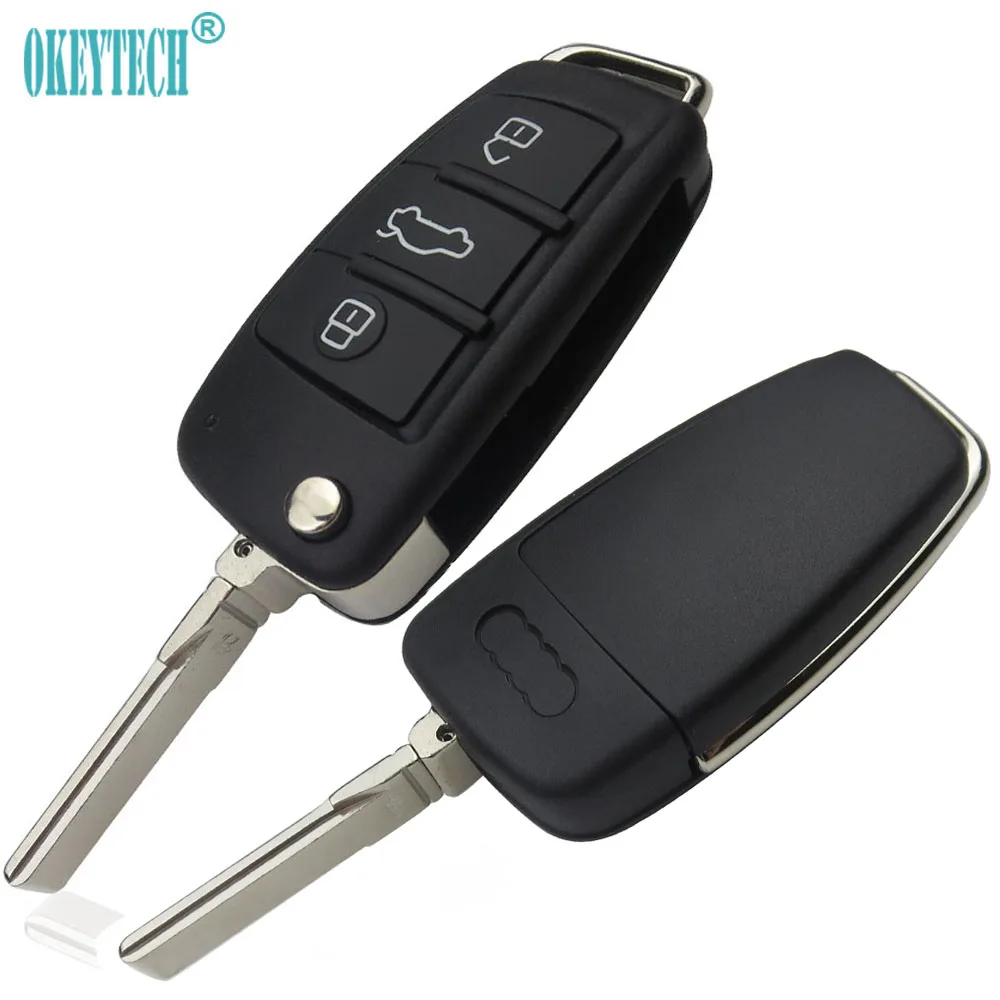 OkeyTech 3 кнопки флип складной пульт дистанционного ключа оболочки чехол для ключей