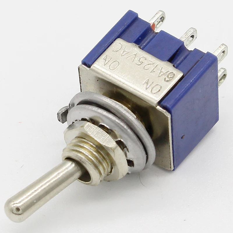 5 шт./лот MTS 202 темно синий 6 контактный DPDT ON Mini 6A125VAC миниатюрные