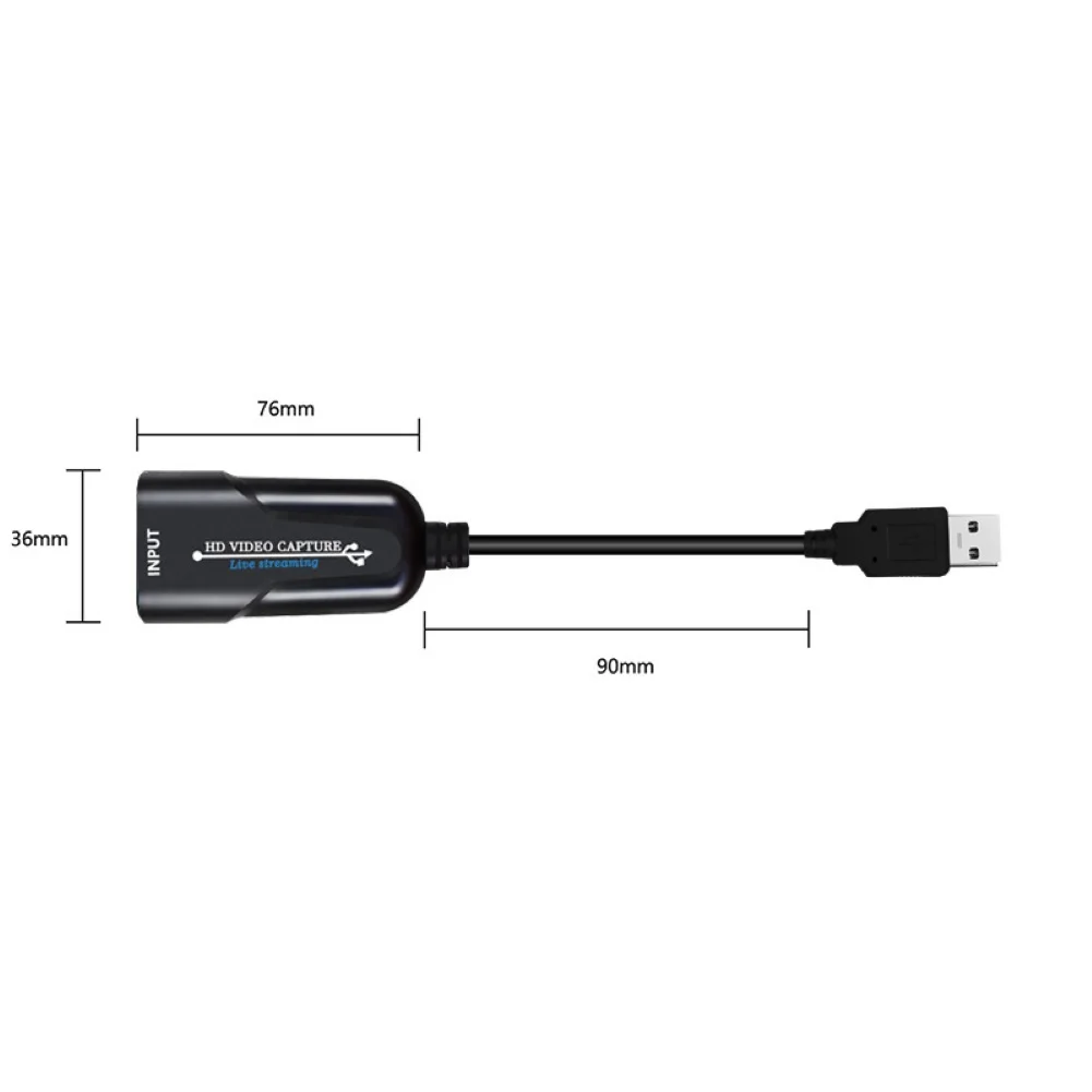 

USB 2.0 to HDMI 1080P 60FPS HD Camera Recording Mini Video Game Capture Card Live Streaming Adapter Grabber Record Box