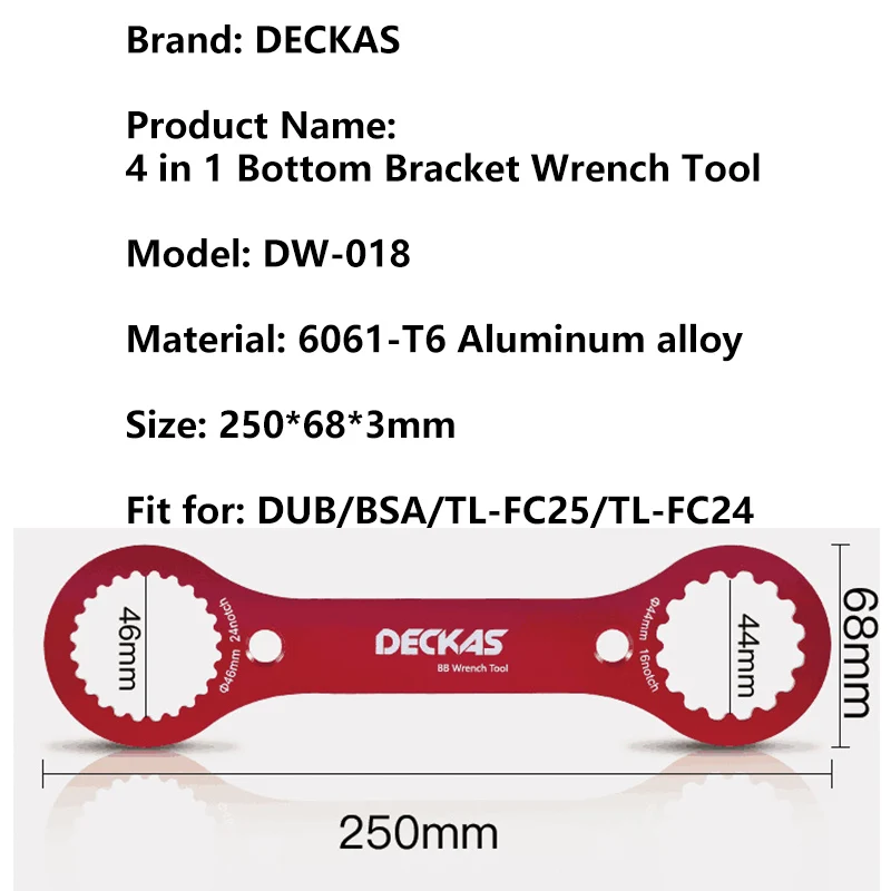 DECKAS 4 в 1 каретка гаечные ключи Tool велосипед BB ключ для ремонта SRAM DUB BSA / FC-25 FC-24 DUB-BSA
