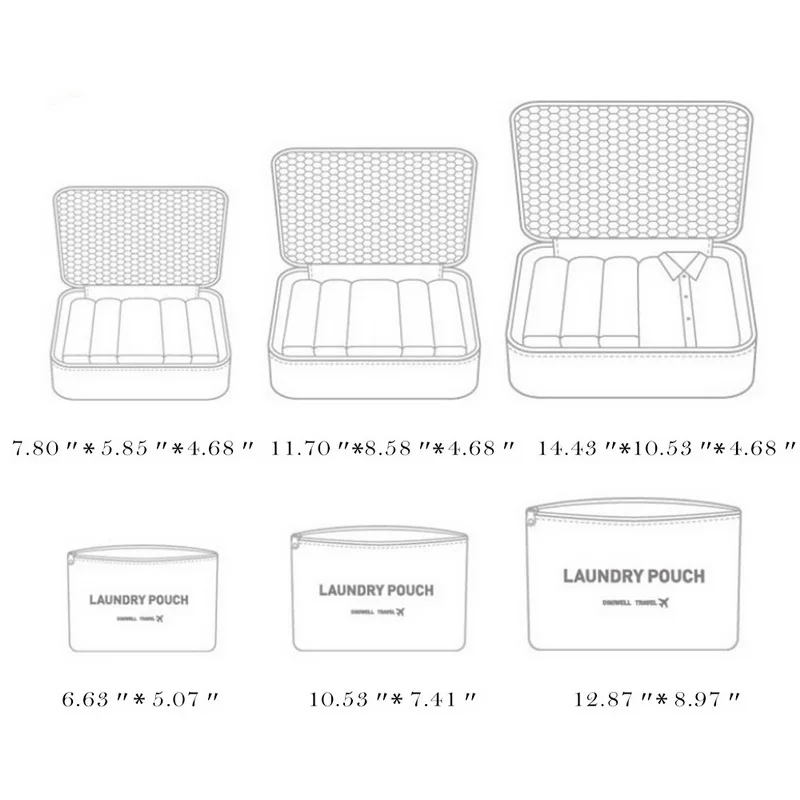 6 шт./компл. дорожная сумка для хранения Чемодан Сетка Сумка Для Костюмы