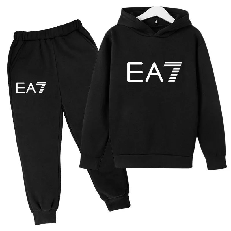 

2021 Spring and Autumn New Girl Clothes Suit Boys Sweatshirt Casual Fashion Printed Letters Children's Hoodie Kids 2-piece Set