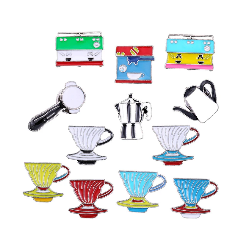 Лидер продаж брошь в виде кофейной чашки мультяшном стиле креативная ретро