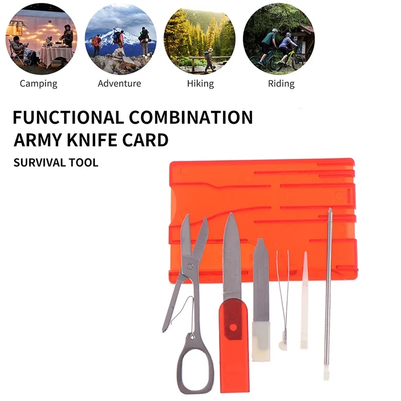 

10 In 1 Pocket Credit Card Portable Outdoor Survival Camping Equipment 1 Box Portable Hiking Tools Multi Tools Gear Hand Tools