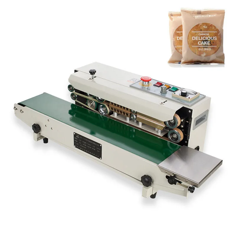 

FR-900 Plastic Film Food Sealing Machine Plastic Bag Package Machine+Vertical Sealing+Seal belt Continuous Band Sealer 220V/110V