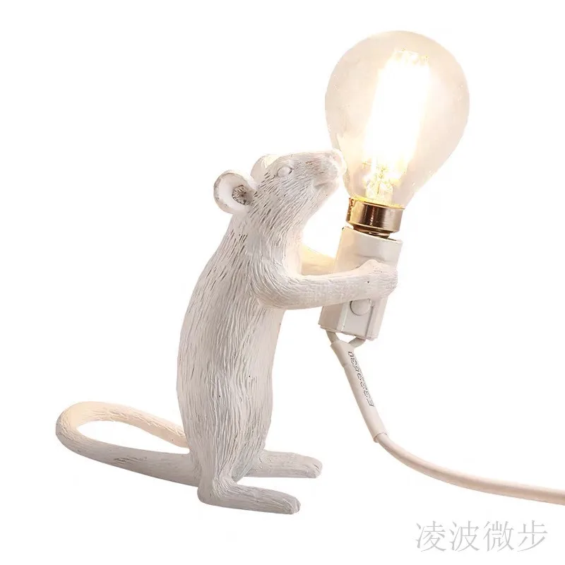 

Modern Mini Resin Mouse LED Table Lamps for Living Room Bedroom Nordic Stand Desk Light Luminaire Loft Home Decor Study Fixtures