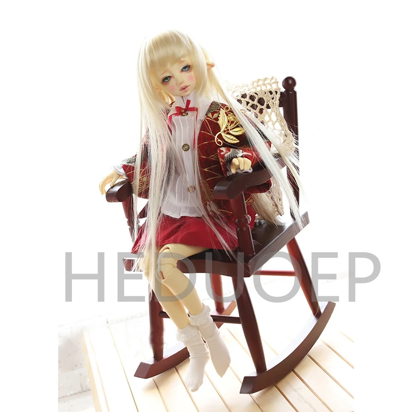 BJD мини мебель деревянное кресло-качалка красного цвета для 1/3 24 &quot60 см 70 высокой