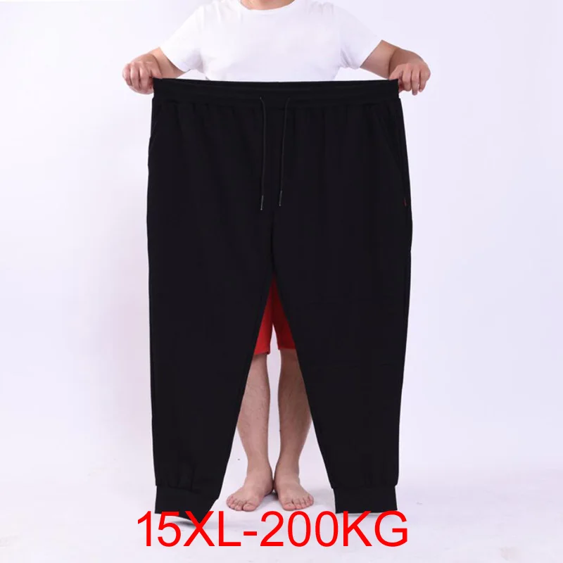 Брюки мужские эластичные черные 200 кг размера плюс 14XL 15XL большие размеры 66 60 62 50 52