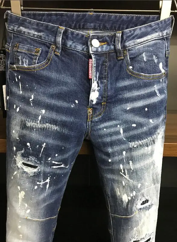 Authentic Classic Dsquared2 Men Jeans Pencil Pants Party Casual Pants Streetwear 2021 Denim Male Clothing 9816