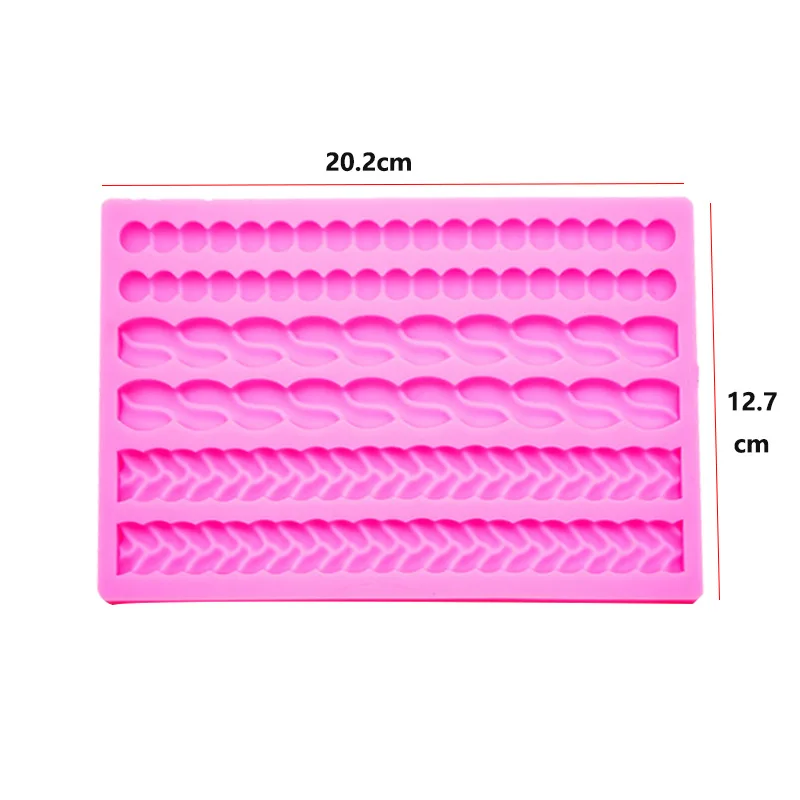 

Pearl Knit Rope Shape Lace Silicone Mold for DIY Pastry Cupcake Dessert Lace Cake Decoration Kitchen Accessories Baking Tool