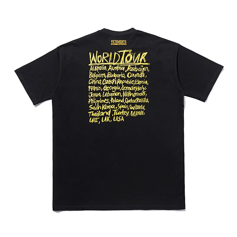 

2021ss VETEMENTS World Tour T-shirt New Men Women CITY Letters Print VETEMENTS T Shirt Oversize VTM Tee